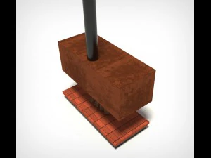 modern fireplace 3D Model
