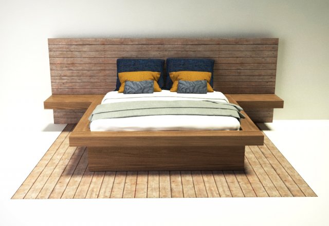 modern bed Modelo 3D .c4d .max .obj .3ds .fbx .stl .blend 