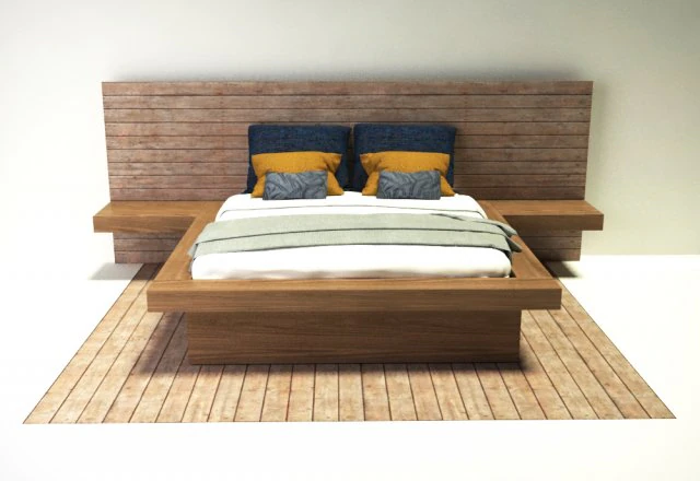 현대 침대 3D 모델 .c4d .max .obj .3ds .fbx .stl .blend 