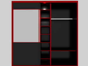 case-compartment wardrobe 3D Model