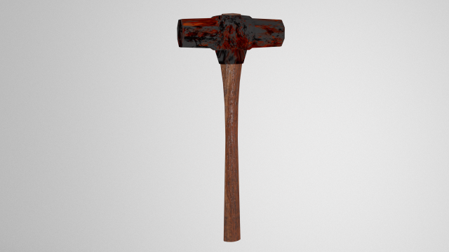 rusted sledgehammer 3D Model .c4d .max .obj .3ds .fbx .stl .blend 