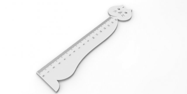ruler for kids 3D 프린트 모델 .c4d .max .obj .3ds .fbx .stl .blend 