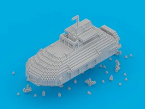 gelbes U-Boot 3D Modell