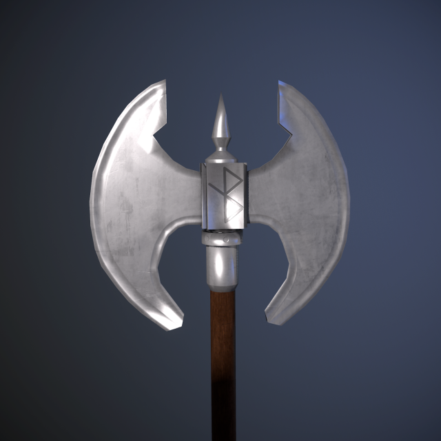 battle axe 3D Model .c4d .max .obj .3ds .fbx .stl .blend 