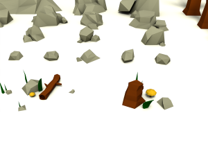 low poly rocks and trees pack Model 3D