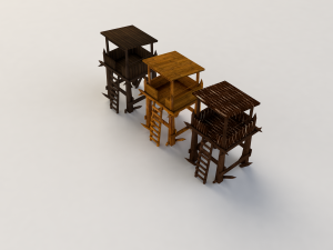 wooden tower Modello 3D
