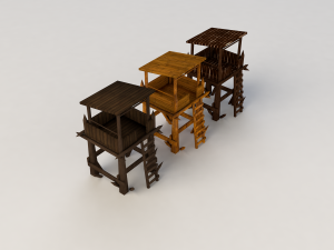 wooden tower Modello 3D