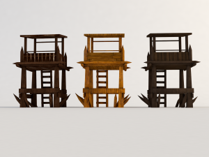 wooden tower Modello 3D
