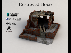 destroyed house 3D Models