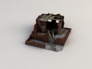 destroyed house Modelo 3D