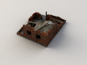 destroyed house Modelo 3D