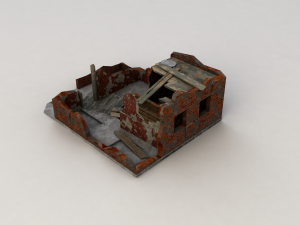 destroyed house Modelo 3D