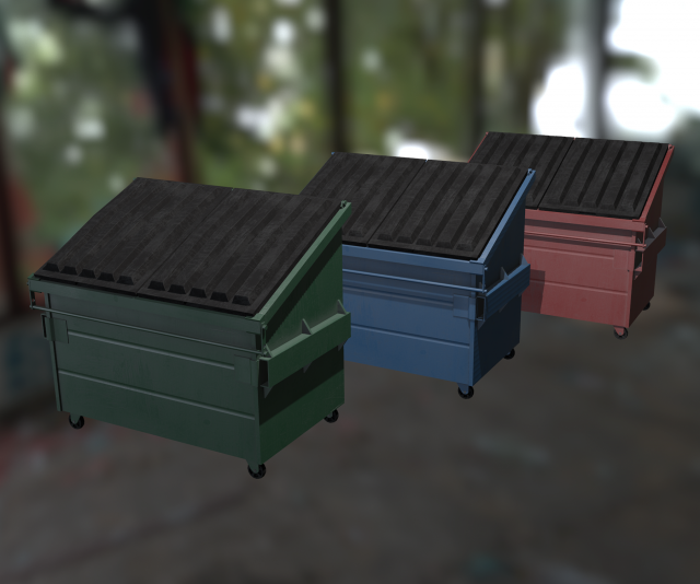 dumpsters Model 3D .c4d .max .obj .3ds .fbx .stl .blend 