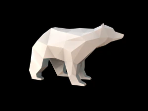 low poly bear 3D Model