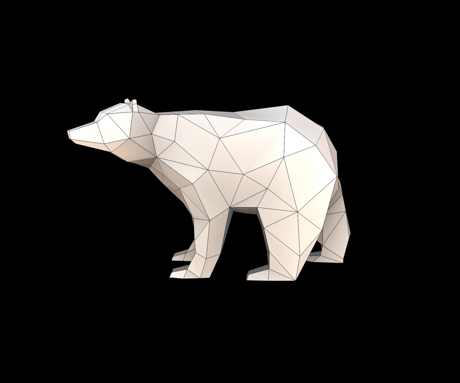 Полигональные животные медведь