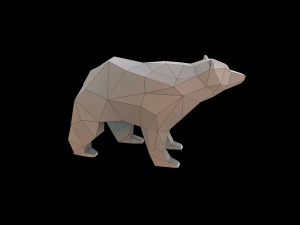 low poly bear 3D Model