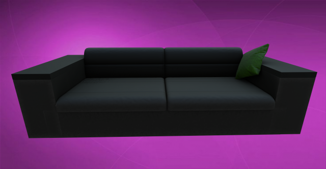sofa - black leather sofa 3D Модель .c4d .max .obj .3ds .fbx .stl .blend 