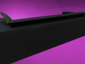 sofa - black leather sofa 3D Модель