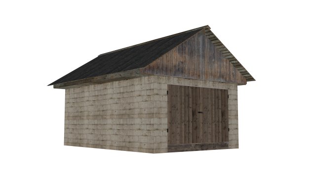brick garage 3D Model .c4d .max .obj .3ds .fbx .stl .blend 