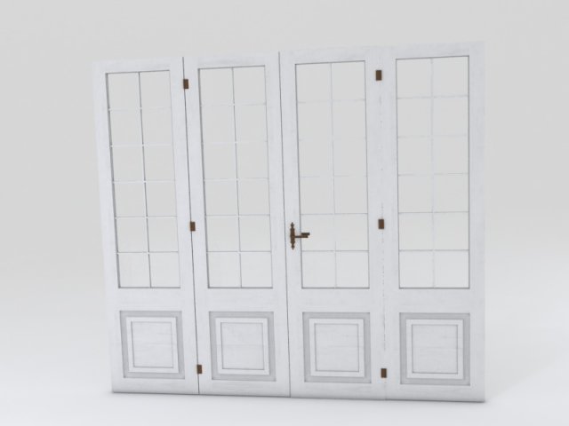 white wood door panel 3D Model .c4d .max .obj .3ds .fbx .stl .blend 