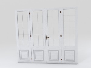 white wood door panel 3D Model