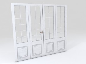 white wood door panel 3D Model