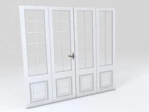 white wood door panel 3D Model