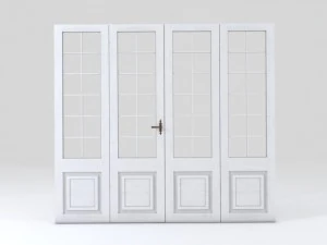 white wood door panel 3D Model