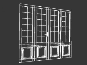 white wood door panel 3D Model