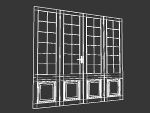 white wood door panel 3D Model