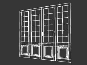 white wood door panel 3D Model