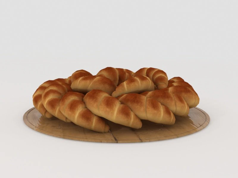 croissants 3D Model .c4d .max .obj .3ds .fbx .stl .blend