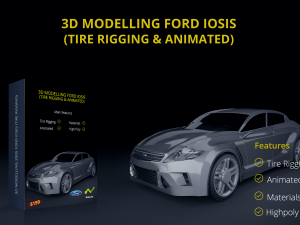 ford iosis 2005 with tire rigging animated Modelo 3D