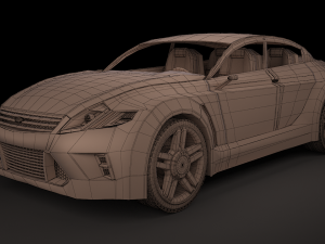ford iosis 2005 with tire rigging animated 3Dモデル