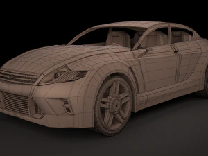 ford iosis 2005 with tire rigging animated 3D Model