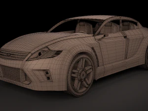 ford iosis 2005 with tire rigging animated 3D Model