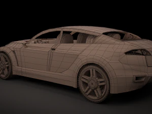 ford iosis 2005 with tire rigging animated 3D Model