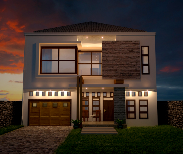 3d exterior simple house 3D Model .c4d .max .obj .3ds .fbx .stl .blend 