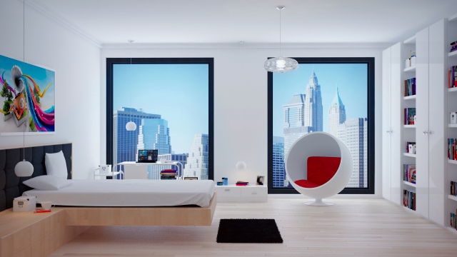 3d modern interior bedroom Modelo 3D .c4d .max .obj .3ds .fbx .stl .blend 