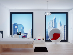 3d modern interior bedroom Modelo 3D