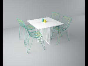 steel table set Model 3D