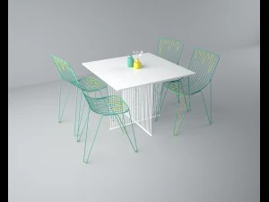 steel table set 3D Model