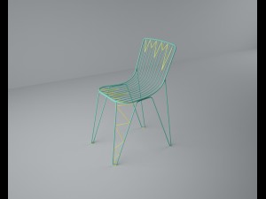 steel table set Modello 3D