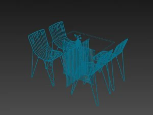 steel table set 3D Model