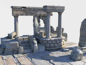 3D寺院の遺跡 3Dモデル