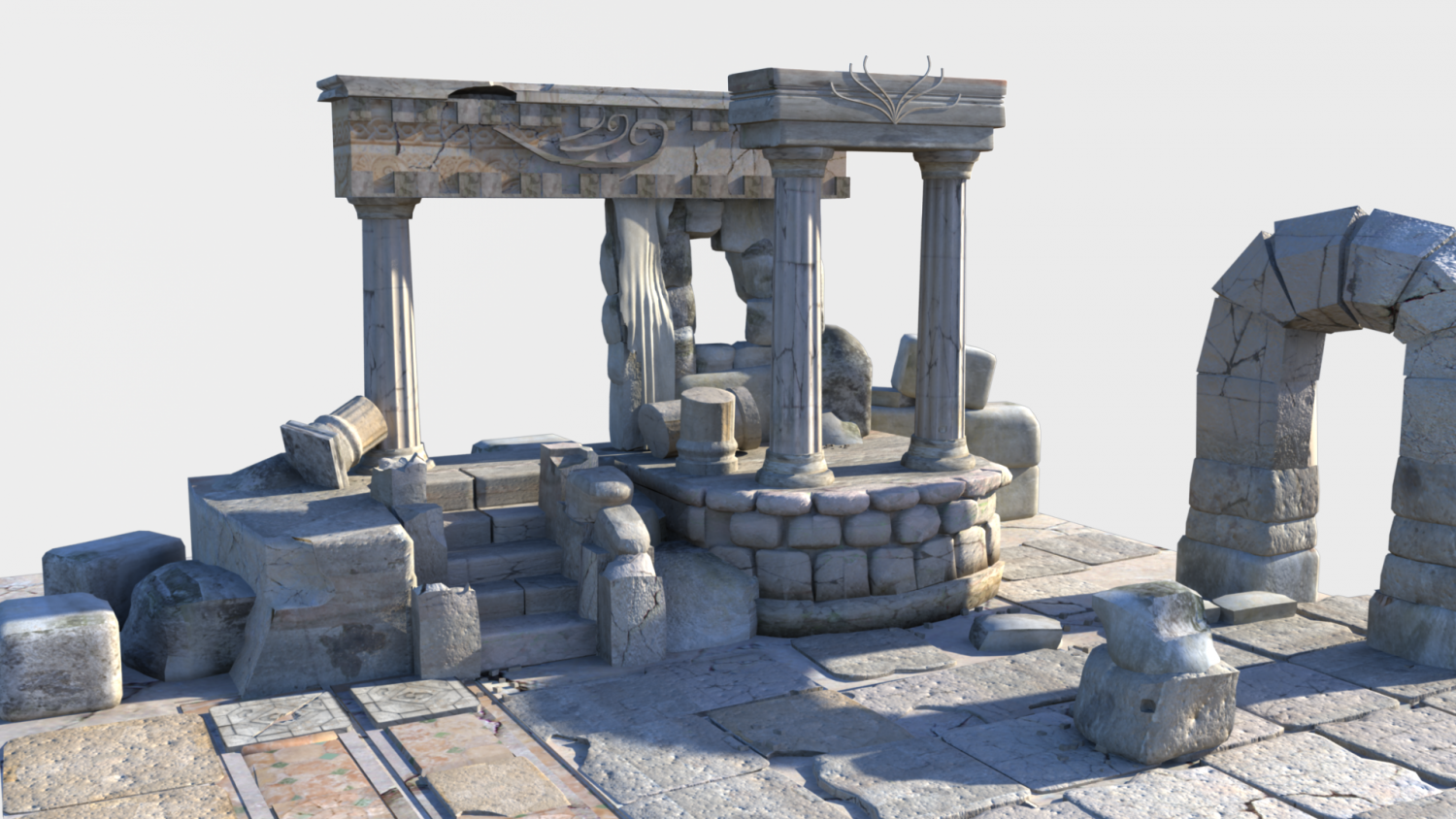 3D Temple Ruins 3D Model in Miscellaneous 3DExport