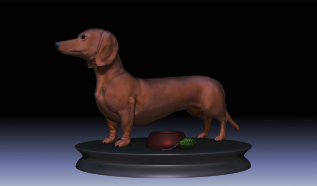 realistic dachshund model 3D Model .c4d .max .obj .3ds .fbx .stl .blend 