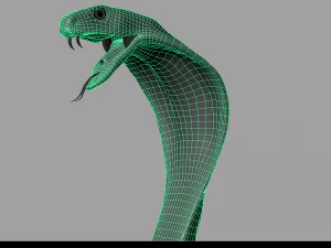 realistic king cobra - rigged 3D Model