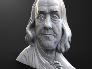 Benjamin Franklin bas relief 3d 3D print model Modelo de Impressão 3D