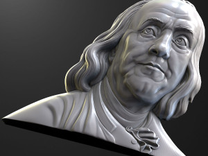 Benjamin Franklin bas relief 3d 3D print model Modelo de Impressão 3D
